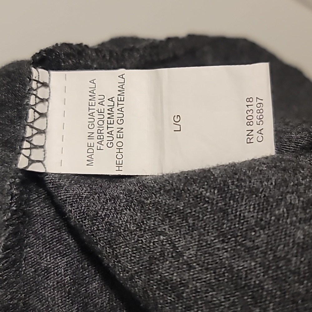 Lucky Brand T-Shirt Tee Men's Large Charcoal Gray Short Sleeve Spades Casual - Picture 9 of 10